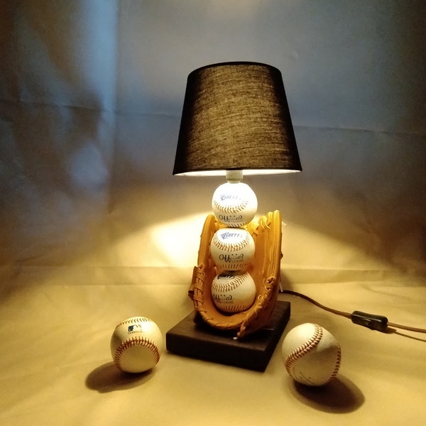 Wooden table lamp. Baseball Lamp I Sports Game I Night Lamp I As a Gift I HANDMADE I Amazing decorative lamp for the living room