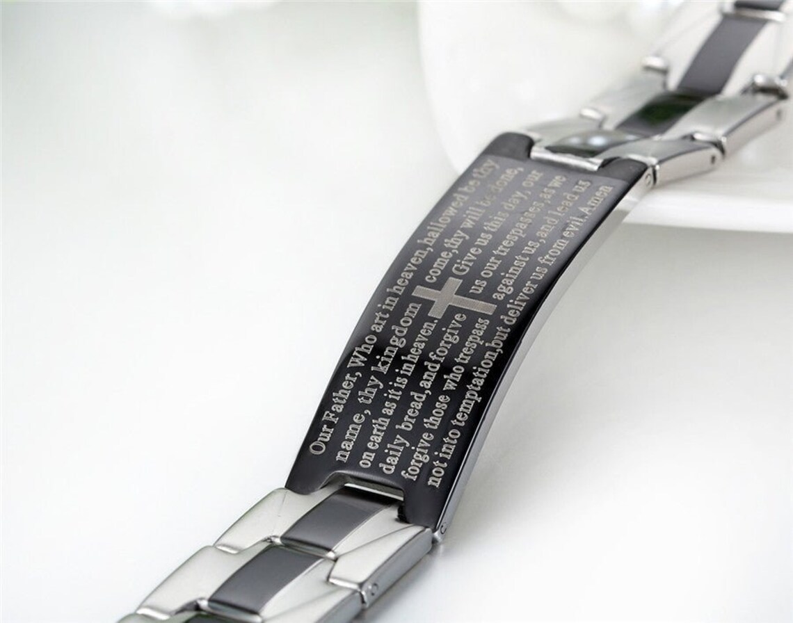 Lord's Prayer Bracelet Christian Jewelry, Christian Gift, Cross