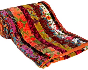 Patch work 250 GSM Velvet Quilt