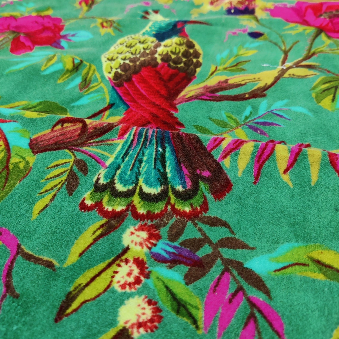 Cotton Velvet Fabric for Upholstery / DIY/ Dresses birds of - Etsy