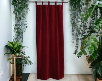 Solid Color 1 Velvet Curtain-Maroon