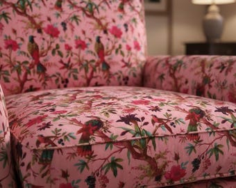Cotton Velvet Fabric for Upholstery / DIY/ Robe -Birds of Paradise