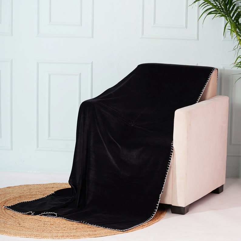 Cotton Velvet Solid Color Sofa Throw - Etsy UK