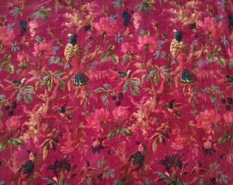 Birds of paradise Magenta Cotton Velvet Fabric for Our Flag Means Death Red Robe