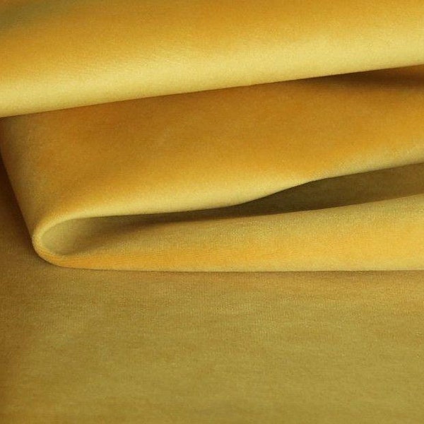Velvet fabric for upholstery-Mustard Yellow