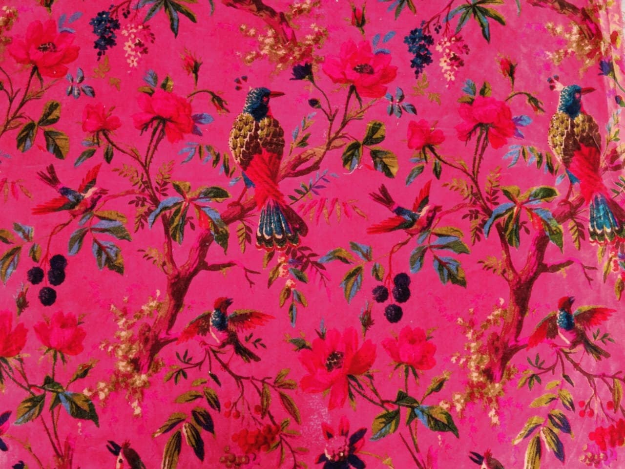 Cotton Velvet Fabric for Upholstery / DIY/ Robe birds of Paradise-our Flag  Means Death 
