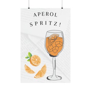 Bar Cart Aperol Spritz Wall Art Print, Preppy Wall Art, Trendy Wall Art, Girly Wall Art, Dorm Room Decor, Wall Art, Bar Cart Decor, Bar Cart