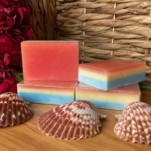 Sweet Tahiti Honey Handmade Soap, Tropical Scent Soap, Vacation Soap, Gift for Her, Bridesmaid Favor