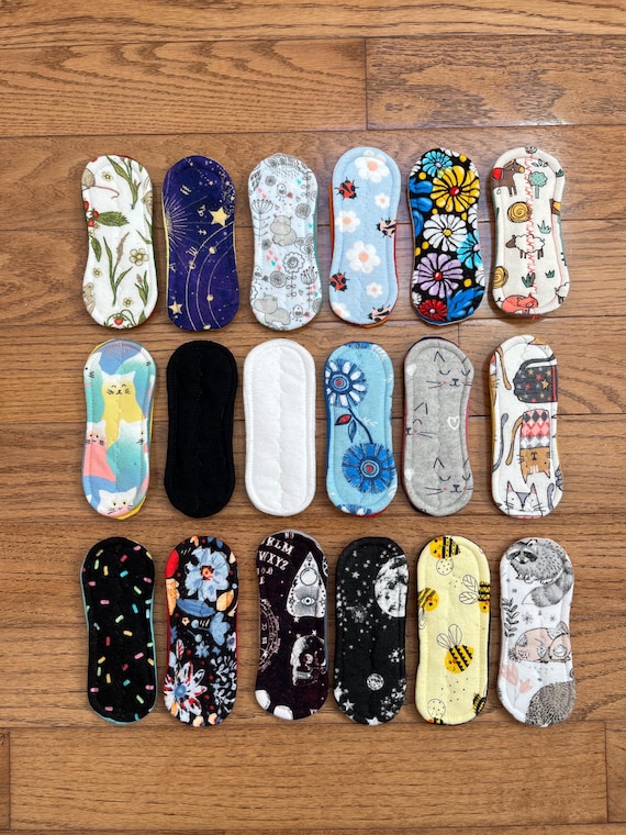 Reusable Panty Liners, Light Bladder Leakage, Cloth Pads, Eco-Friendly Period Products, Mini Liner, Regular Liner, Maxi Liner