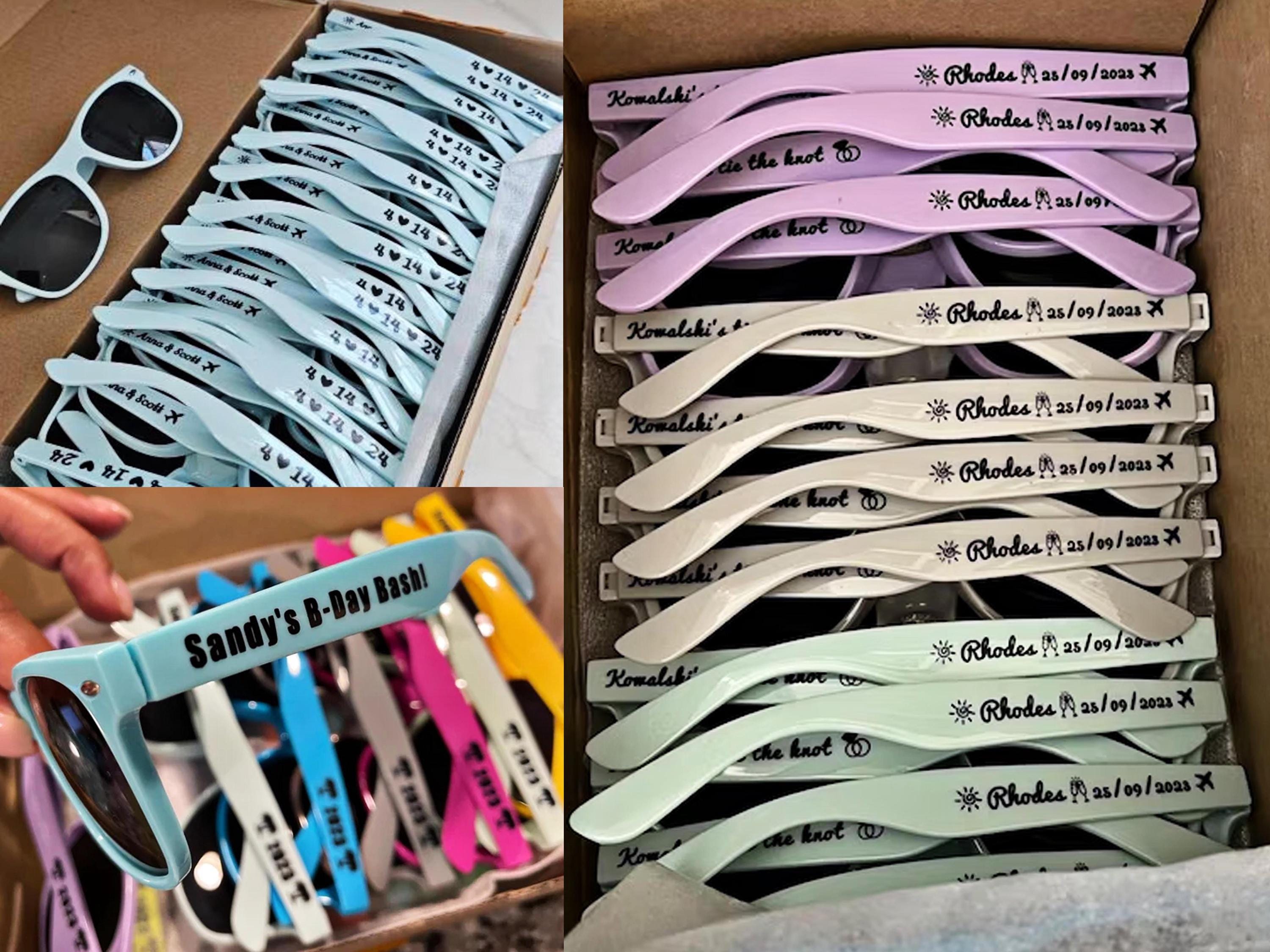 Bulk huwelijksbedankjes voor gasten Aangepaste bruiloftszonnebril Gepersonaliseerde cadeaus voor gasten Zonnebrillen voor Quinceanera Zonnebrillen voor babyshower Verjaardagscadeaus
