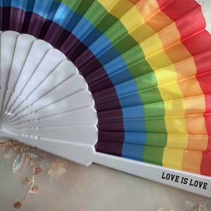 Personalized LGBT Fans Rainbow Printed Hand Fans Bisexual Folding Fans LGBTQ Pride Gift Genderfluid Genderqueer Nonbinary Pansexual Lesbian