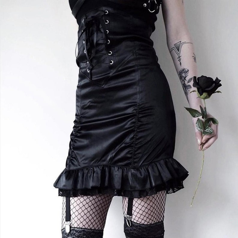 Halloween Goth Skirt Y2K Skirt Aesthetic Alt Clothing | Etsy