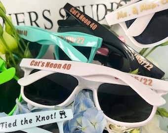 Gafas de sol personalizadas impresas a medida, recuerdos para invitados de bodas en destinos exóticos, gafas de sol para despedidas de soltera, regalos de cumpleaños, quinceañeras y graduaciones