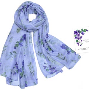 Birth Flower Scarf Birthday Gift Women Unique Valentines Day Anniversary Gift Birth Month Flower Scarf Shawl for Girlfriend Grandma Wife Mom