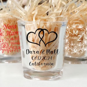Personalized Custom Shot Glasses Set Wedding Party Favors Gifts for Guests Bulk Bar Night Club Spirits Liquor Printed Shot Glasses Gift Pack