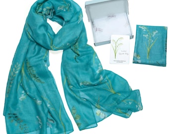 Geburts-Blumen-Schal Schal Wraps Ihre Mutter Oma Frau Freundin Blumen-Schal Wraps