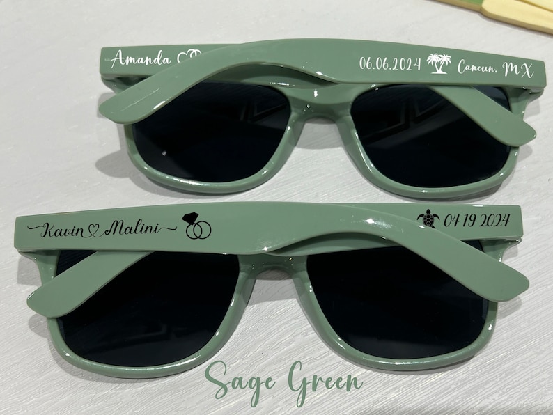 sage green sunglasses Wedding Favors for Guests in Bulk Wedding Sunglasses Personalized Gift for Guest Bachelorette Party Sunglasses for Bride Bridesmaid Groom custom sunglasses printed sunglasses bridal shower birthday gifts sage green sunnies gifts