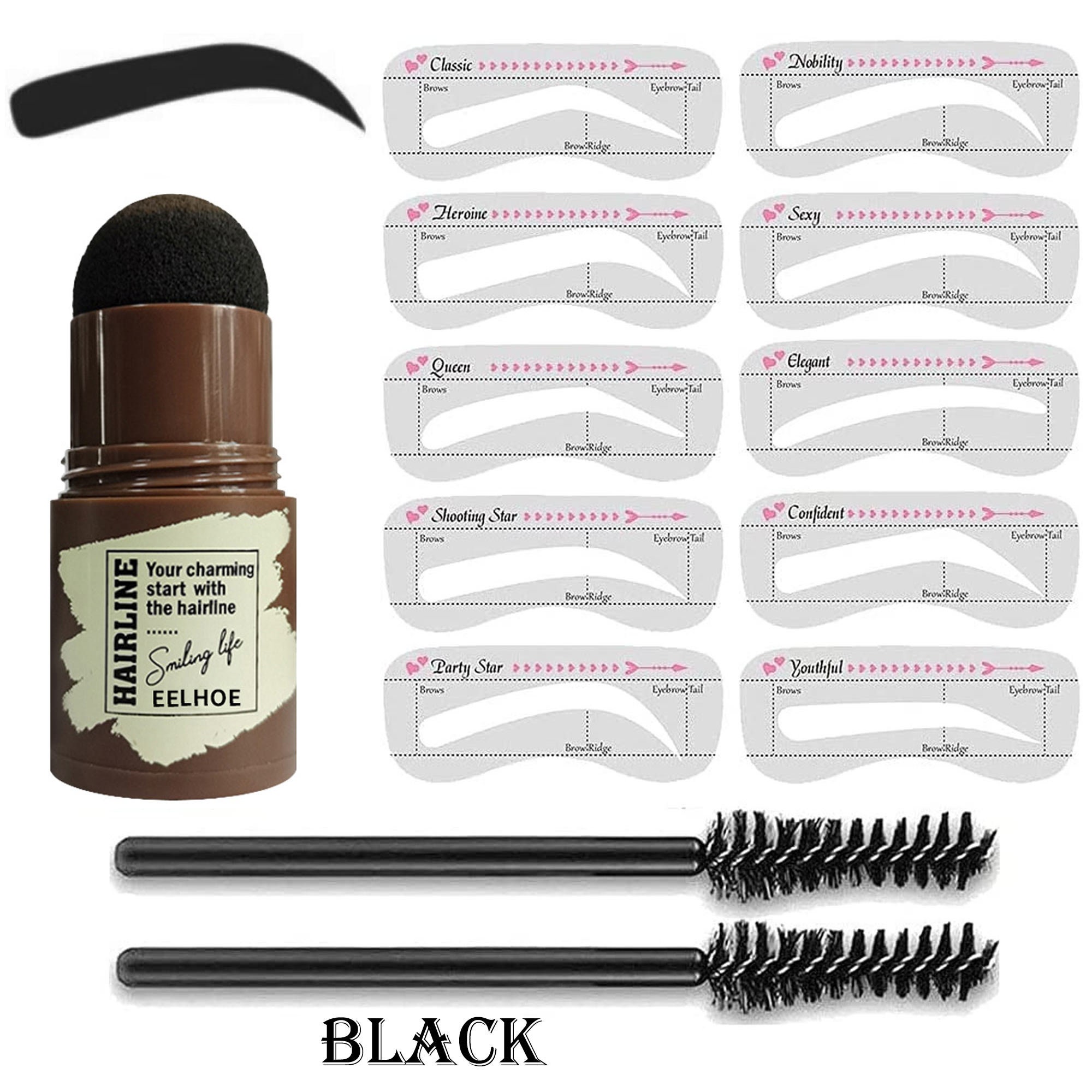 One Step Eyebrow Stamp Reusable Makeup Brow Powder Stencil Kit Etsy