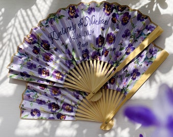 Personalized Custom Fabric Fans Wedding Party Favors Gifts Guests Bulk High End Concert Folding Hand Fans Business Gift Cloth Fan Home Decor