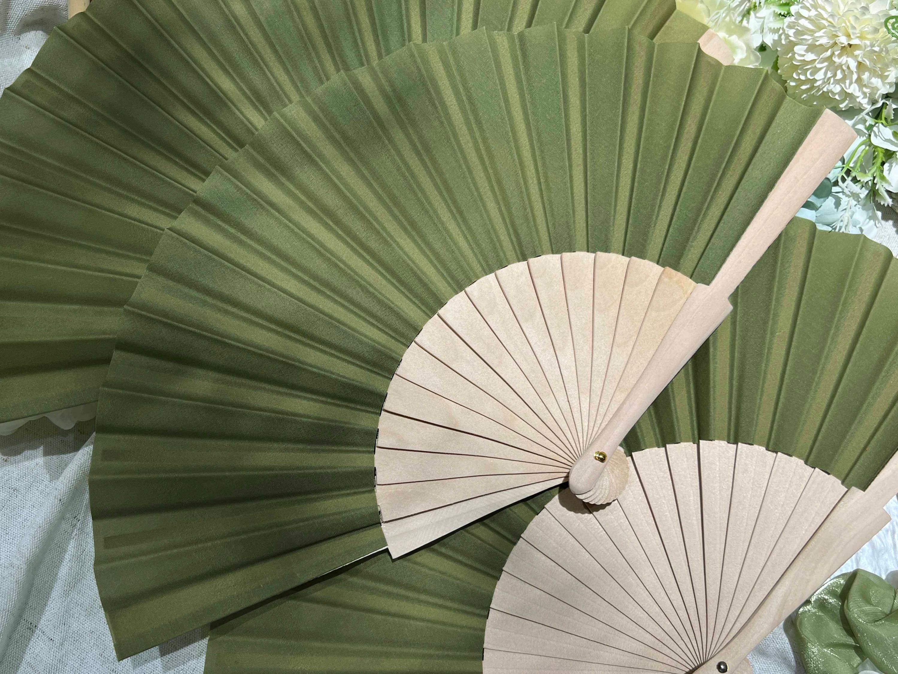 Personalized Custom Hand Fans Wooden Cloth Fans Wedding Fabric Fans ...