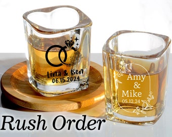 Rush Order Personalized Custom Bulk Shot Glasses Wedding Party Favors Gifts for Guests Bar Spirits Liquor Printed Wholesale Shot Glasses Set