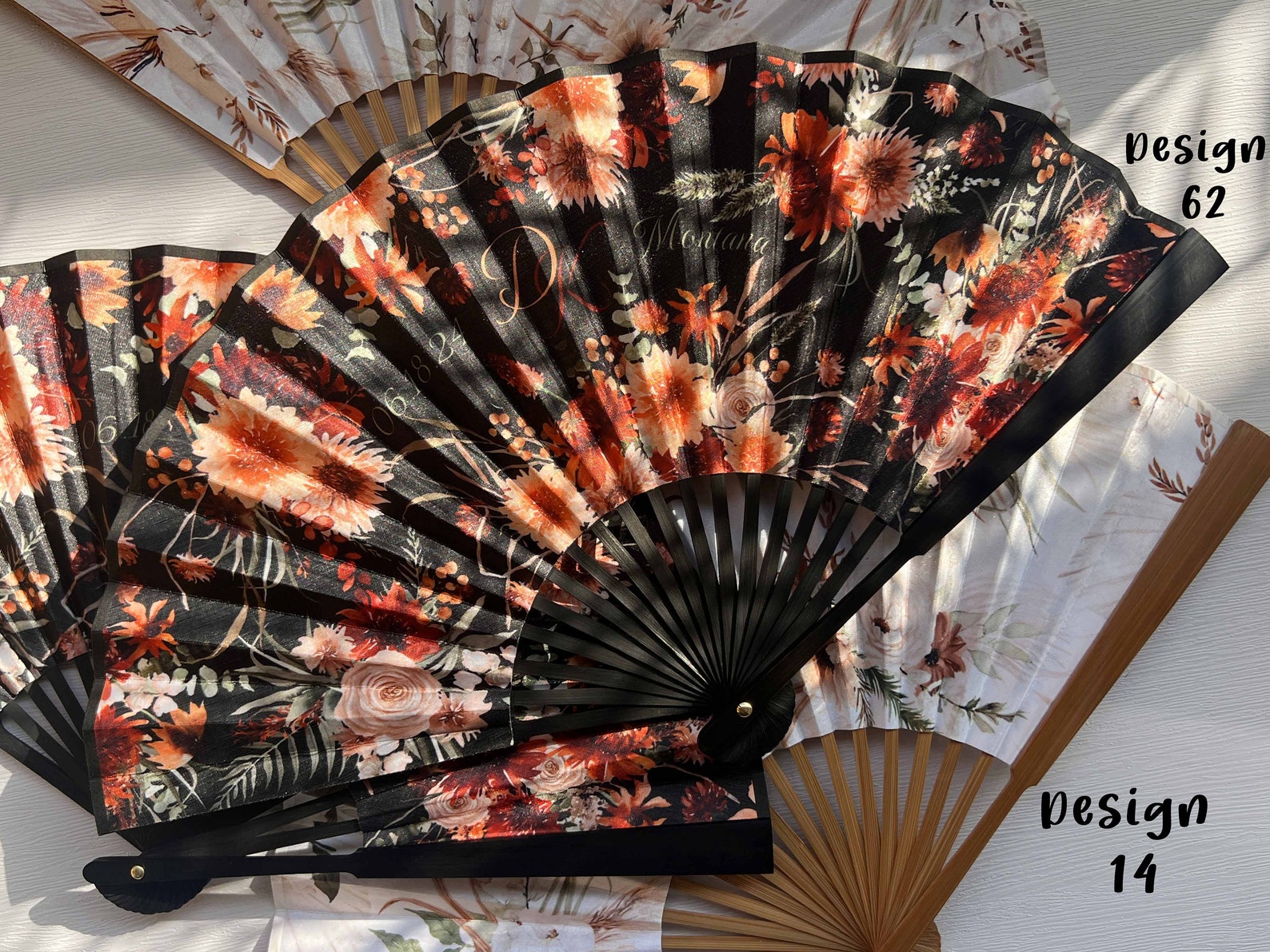 Personalized Custom Fabric Fans Wedding Party Favors Gifts Guests Bulk ...