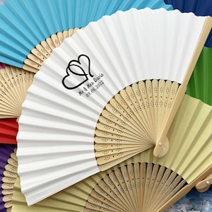 Personalized Paper Fans Wedding Party favors Gifts Guests Custom Printed Wooden Hand Fans Bulk Concert Signs Restaurant Logo Birthday Gifts