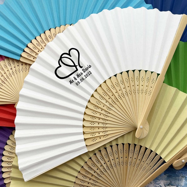 Personalized Paper Fans Wedding Party favors Gifts Guests Custom Printed Wooden Hand Fans Bulk Concert Signs Restaurant Logo Birthday Gifts