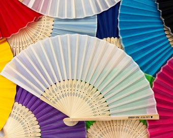 Bridal Shower Gifts Rustic Wedding Personalized Fans Party favors Gift for Guests Bulk Custom Gifts Silk Fans Bachelorette Showers Hand Fans