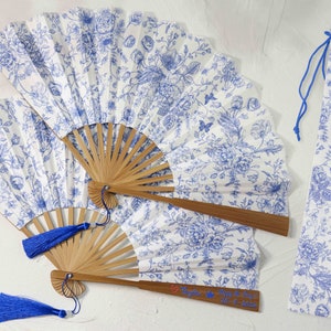 Ventagli in tessuto e borse Set di nappe Ventagli pieghevoli in stoffa personalizzati fai da te Bomboniere per feste di nozze Regali Regali di compleanno all'ingrosso Addio al nubilato