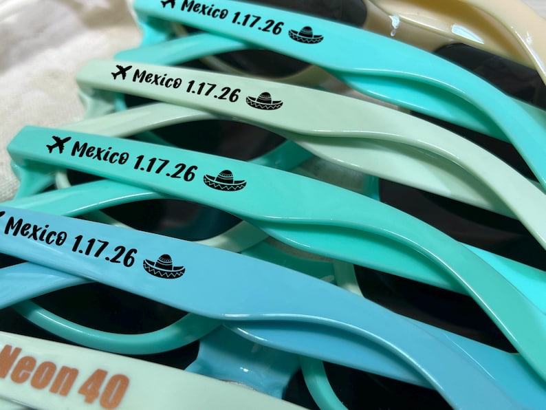 Blue sunglasses personalized sunglasses wedding gifts for guests bulk events sunnies destination wedding favors sage green customized shades baby shower gifts baby blue sky blue sunnies travel cruise cancun beach sunglasses dark blue sunglasses hotel giveaway gifts company running campaign golf soccer football sunglasses class of 2026 graduation gifts university school leavers grad gifts birthday gifts light teal shades aqua quinceanera sunglasses beige printed sunglasses sports summer gifts