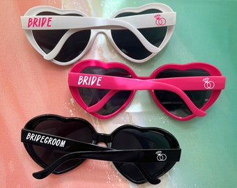 Personalized Sunglasses Destination Wedding Heart Sunglasses Gift Guests Bulk Custom Bachelorette Bridal Shower Party Flavors Birthday Gift