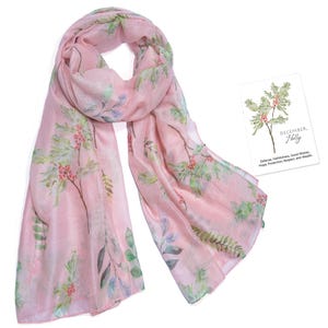 Christmas Women Scarf Gifts Box Birth Month Flower Scarf Shawl Wraps for Mom Grandma Wife Unique Wedding Bridesmaid New Year Birthday Gift