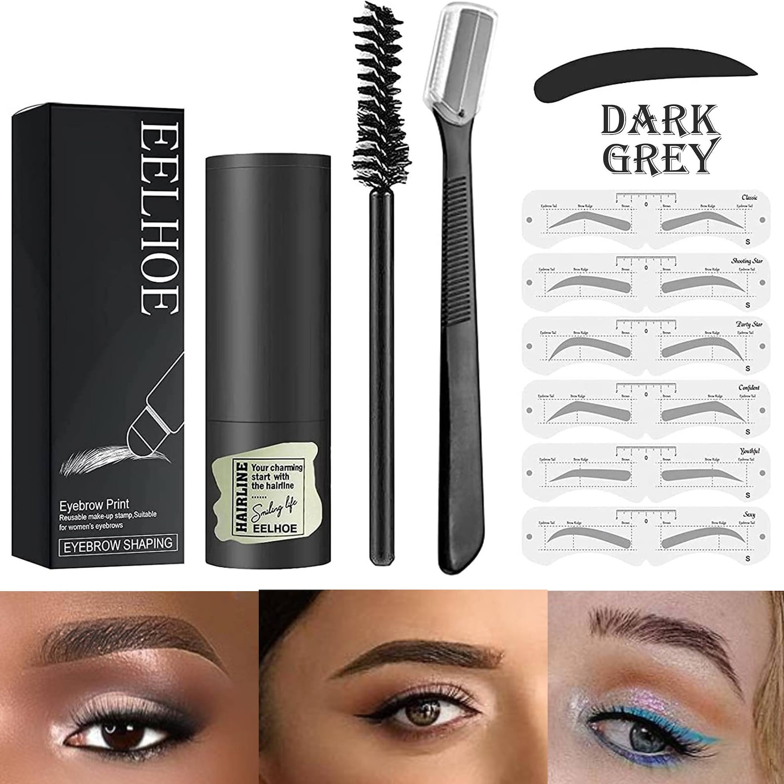 1 Step Eyebrow Stamp Shaping Kit Eyebrow Stencils One Step Etsy