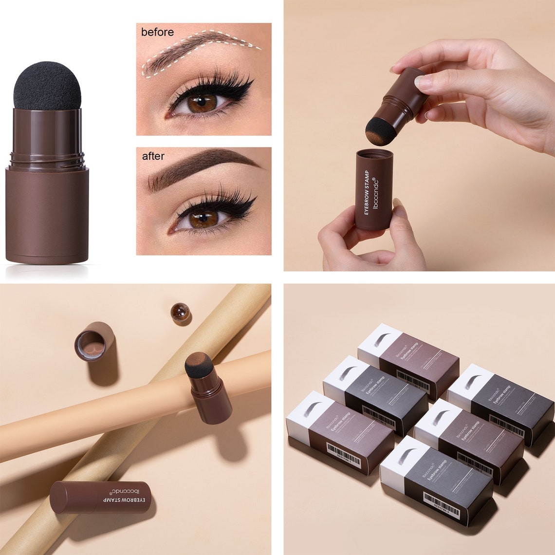 1 Step Eyebrow Stamp Stencil Kit Set of 12 Plastic Reusable Etsy