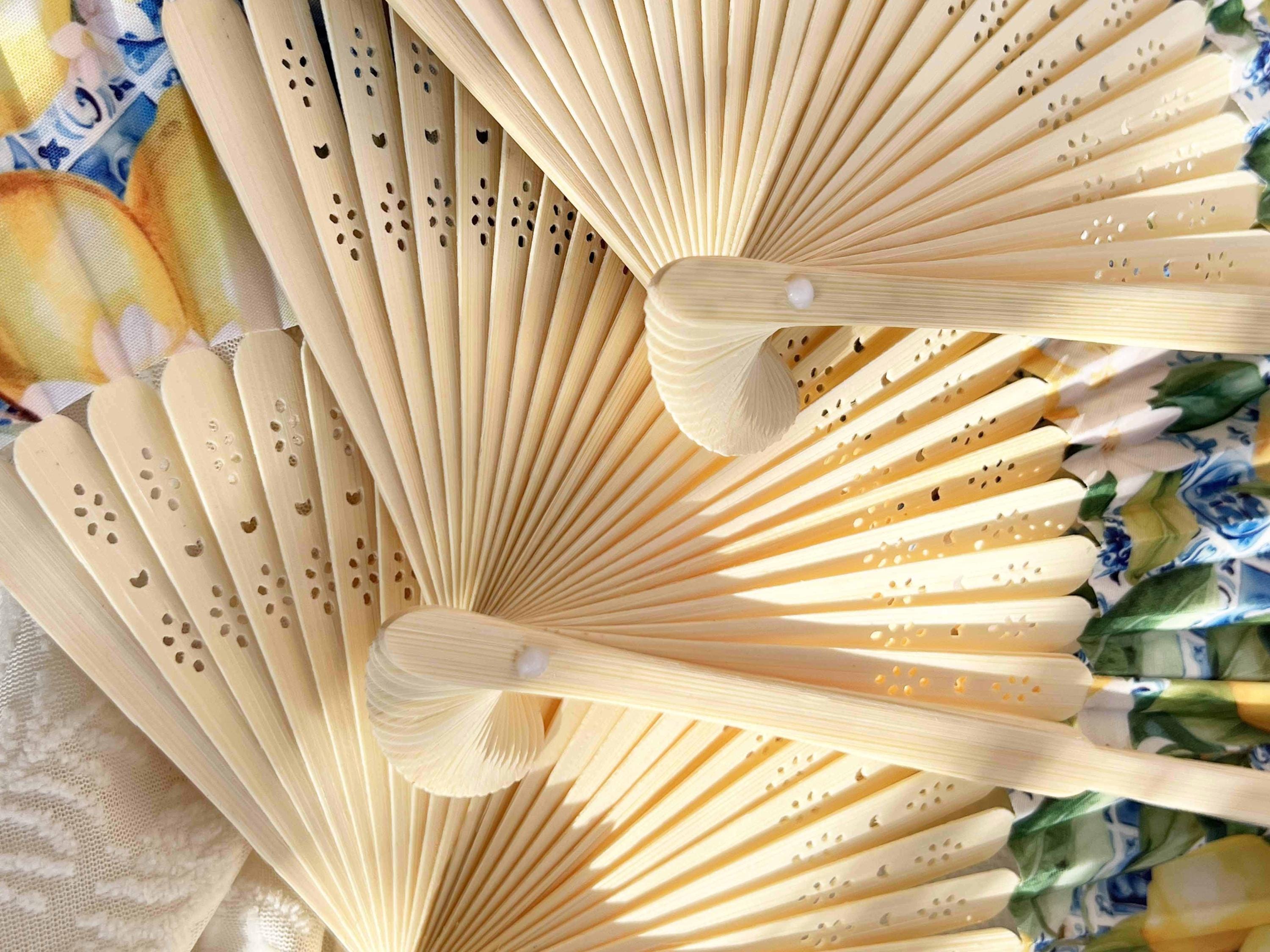 Personalized Cloth Fans Custom Floral Fabric Fans Rustic Wedding Party ...