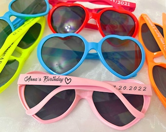 Personalized Sunglasses Heart Rustic Wedding Sunglasses Gift for Guests Bulk Custom Bachelorette Summer Pool Party Flavor Bridal Shower Gift