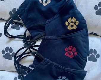 Paw Print Face Masks,Reusable Face Masks, Pet Lover,Paw Prints,Face Mask,-Pet Gifts,Pets, Dog lover gifts, blue facemask