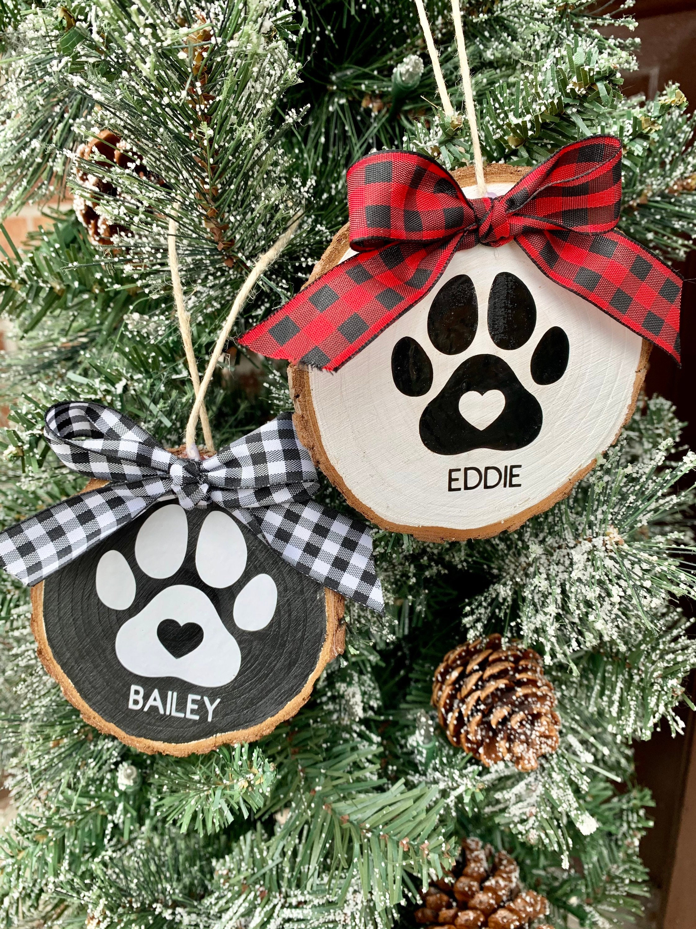 Paw Print Ornaments Dog Ornament Christmas Gift - Etsy