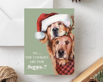 Funny Christmas Card | Christmas Cookies Card | Blank Christmas Card | Funny Holiday Card | Dog Christmas Cards