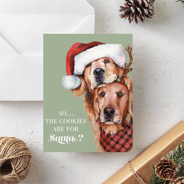 Funny Christmas Card | Christmas Cookies Card | Blank Christmas Card | Funny Holiday Card | Dog Christmas Cards