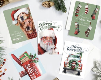 Paquete de tarjetas de Navidad / Set de 8 o 16 / Mix and Combine Designs / Paquete de variedades de tarjetas de Navidad / Value Christmas Card Pack