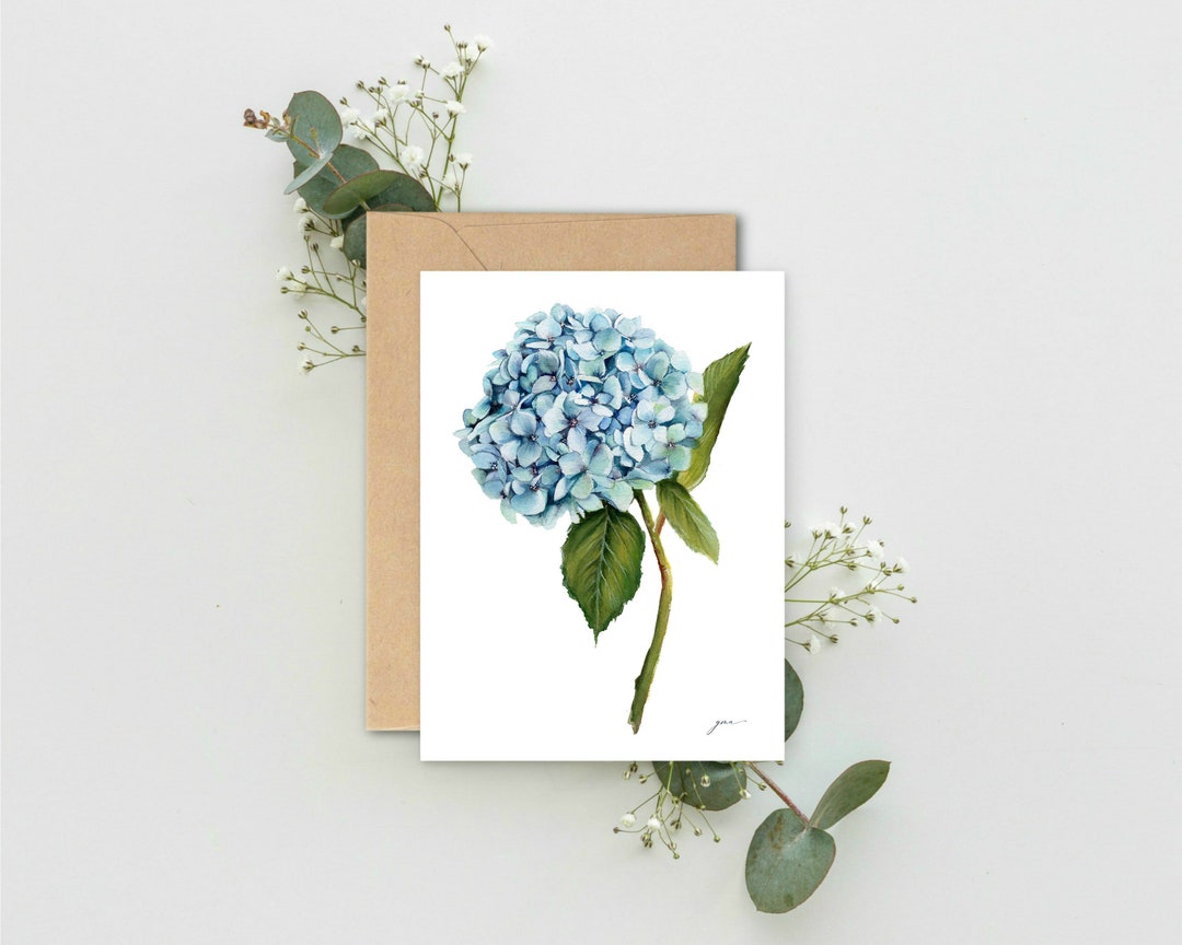Hydrangea Botanical Greeting Card | Blank Greeting Card | 4x6 Card ...