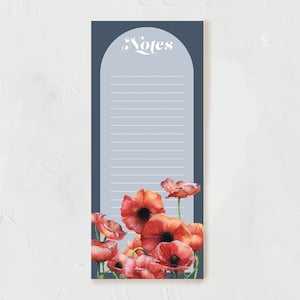 Poppy Notepad | Lined Notepads | Floral Stationery