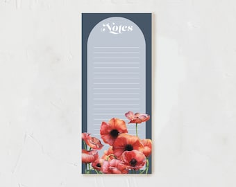 Poppy Notepad | Lined Notepads | Floral Stationery