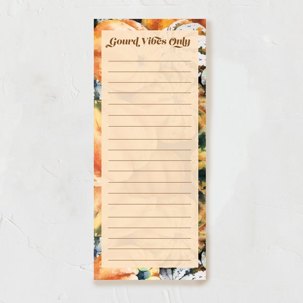 Pumpkin Notepad | Lined Notepads | Gourd Vibes Only