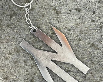 British Rail Double Arrow Keyring - Polished Aluminum Replica