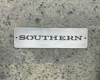 Southern Railway Replica Sign, Satin Steel Finish, Model Railwayana