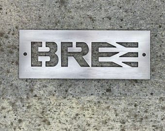 BREL Railway Sign Replica, Polished Steel, Model Rail Enthusiast
