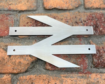 Aluminum British Rail Double Arrow Sign, Train Enthusiast Gift